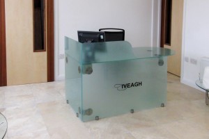 Bespoke Glass Reception Desk