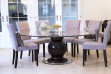 Custom Pedestal Glass Dining Table