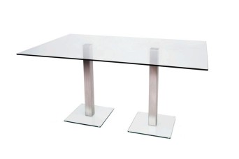 Dual Glass Meeting Table