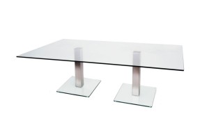 Dual Knee Glass Reception Table