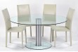 Platform Round Glass Dining Table