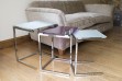 Stamp Chrome Glass Table Nest