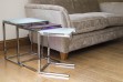 Stamp Chrome Glass Table Nest