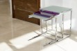 Stamp Chrome Glass Table Nest