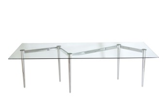 Zig Zag Glass Meeting Table